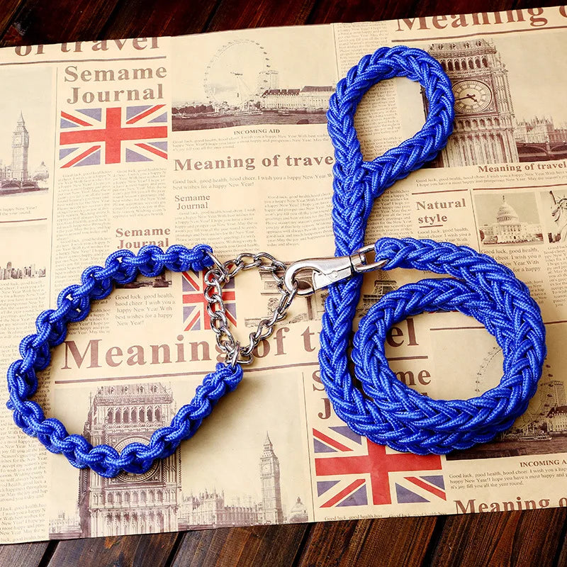 Nylon hondenriem met halsband – 1,2m