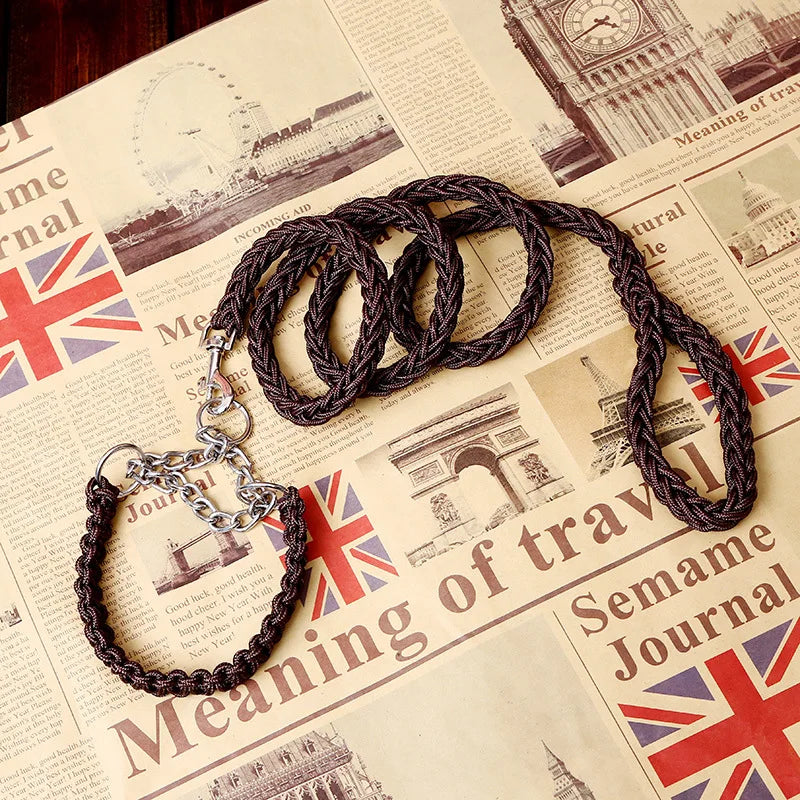 Nylon hondenriem met halsband – 1,2m