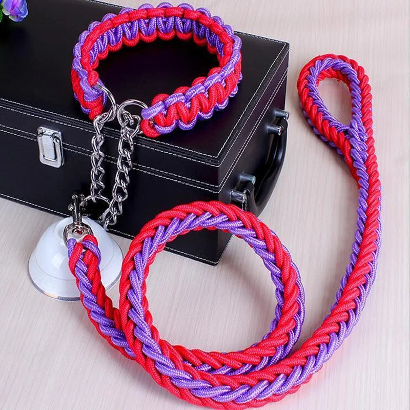 Nylon hondenriem met halsband – 1,2m