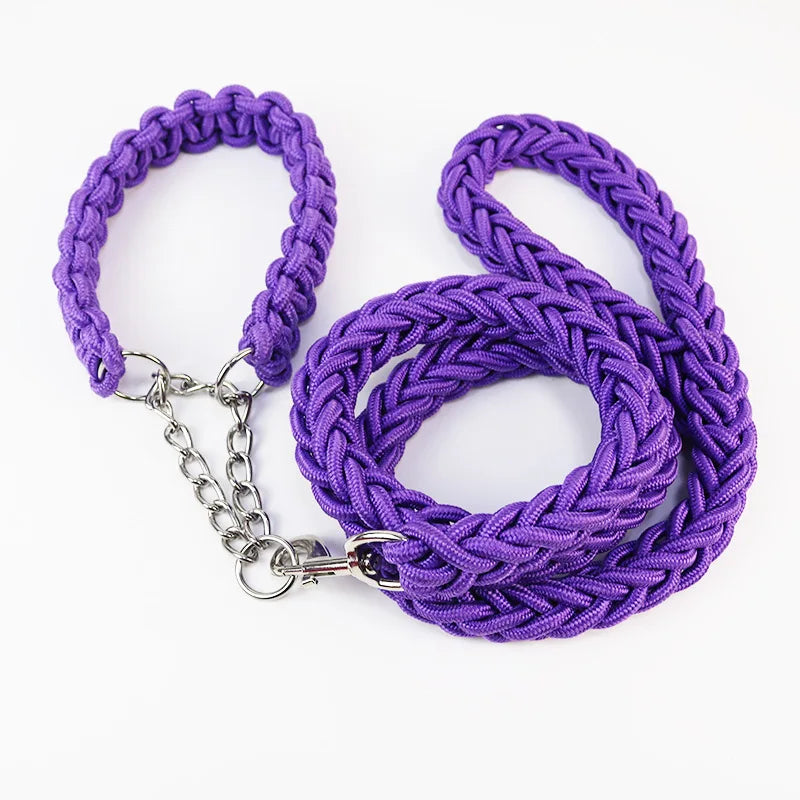 Nylon hondenriem met halsband – 1,2m