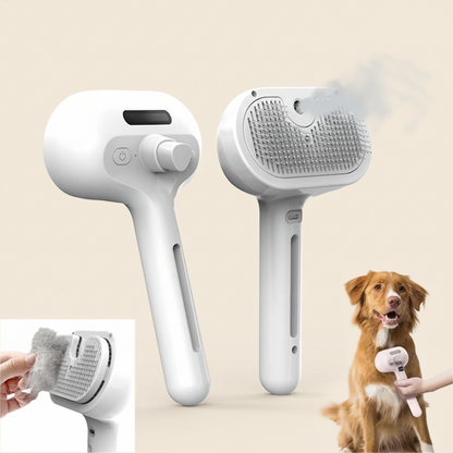 🐾 Stoomborstel voor honden en katten – zelfreinigende verzorgingsborstel met sprayfunctie