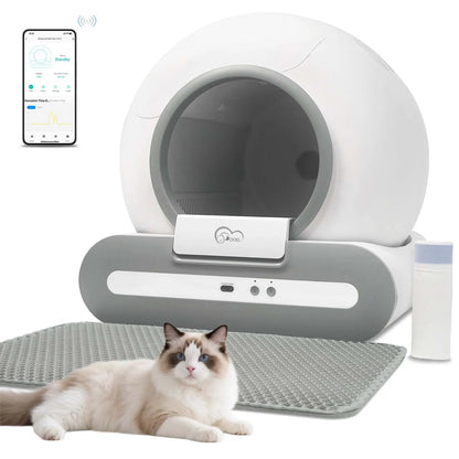 Pawlio smart zelfreinigende kattenbak – 65L, App-bediening, incl. mat & zakken