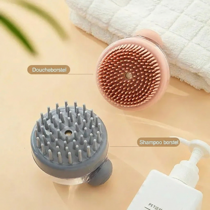🐾 Wasborstel met shampoodispenser voor honden en katten – zachte massage- en wasborstel