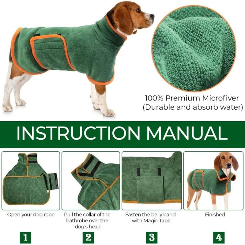 Pawlio hondenbadjas – Absorberende microvezel droogjas voor honden & katten