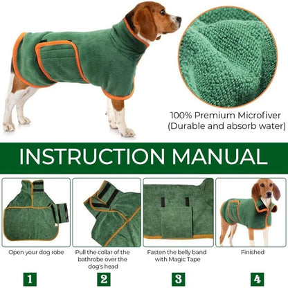 Pawlio hondenbadjas – Absorberende microvezel droogjas voor honden & katten