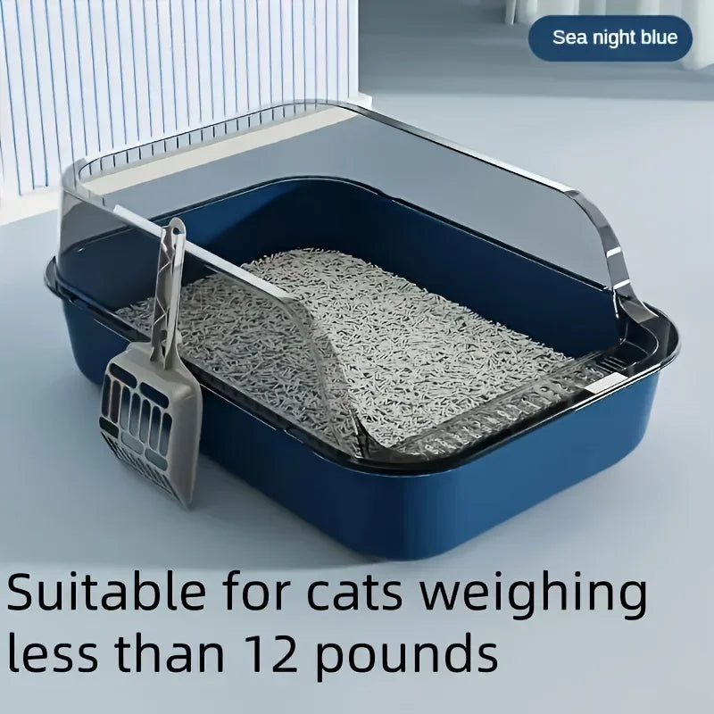 Pawlio halfgesloten kattenbak – Hoge randen & spatwaterdicht, incl. schep