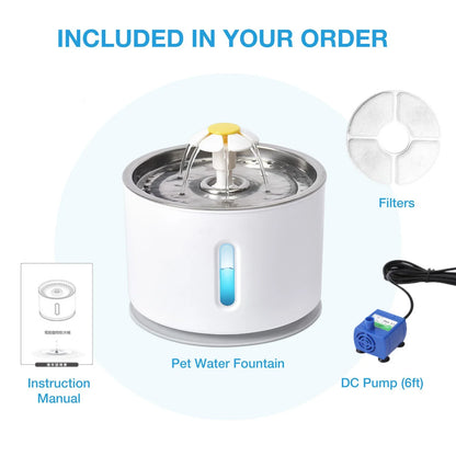 🐾 Pawlio drinkfontein voor katten – 3,2L roestvrij staal, USB, stil & slim met waterniveauvenster