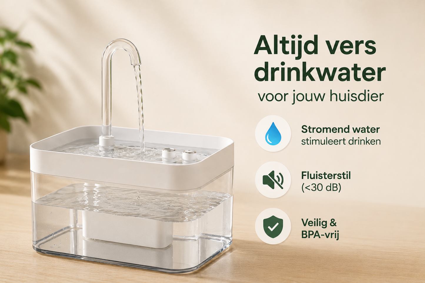 🐾 Pawlio Drinkfontein 1,5L voor katten & honden