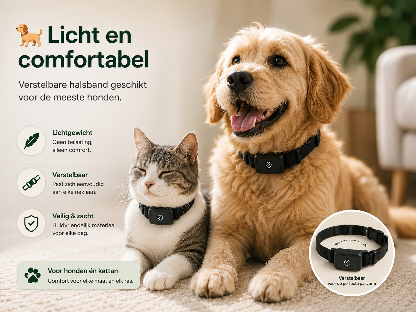 Pawlio GPS-halsband voor honden met comfortabele pasvorm