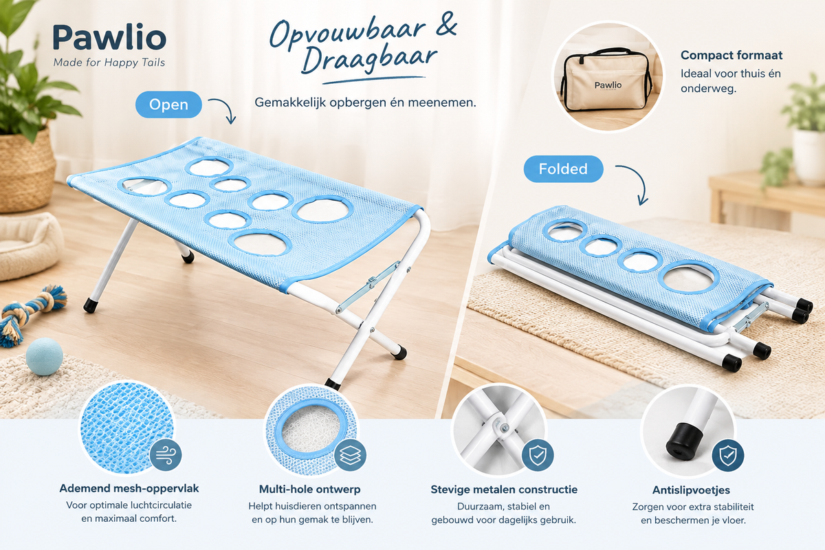 Pawlio GroomCare™ opvouwbare en draagbare verzorgingstafel voor huisdieren