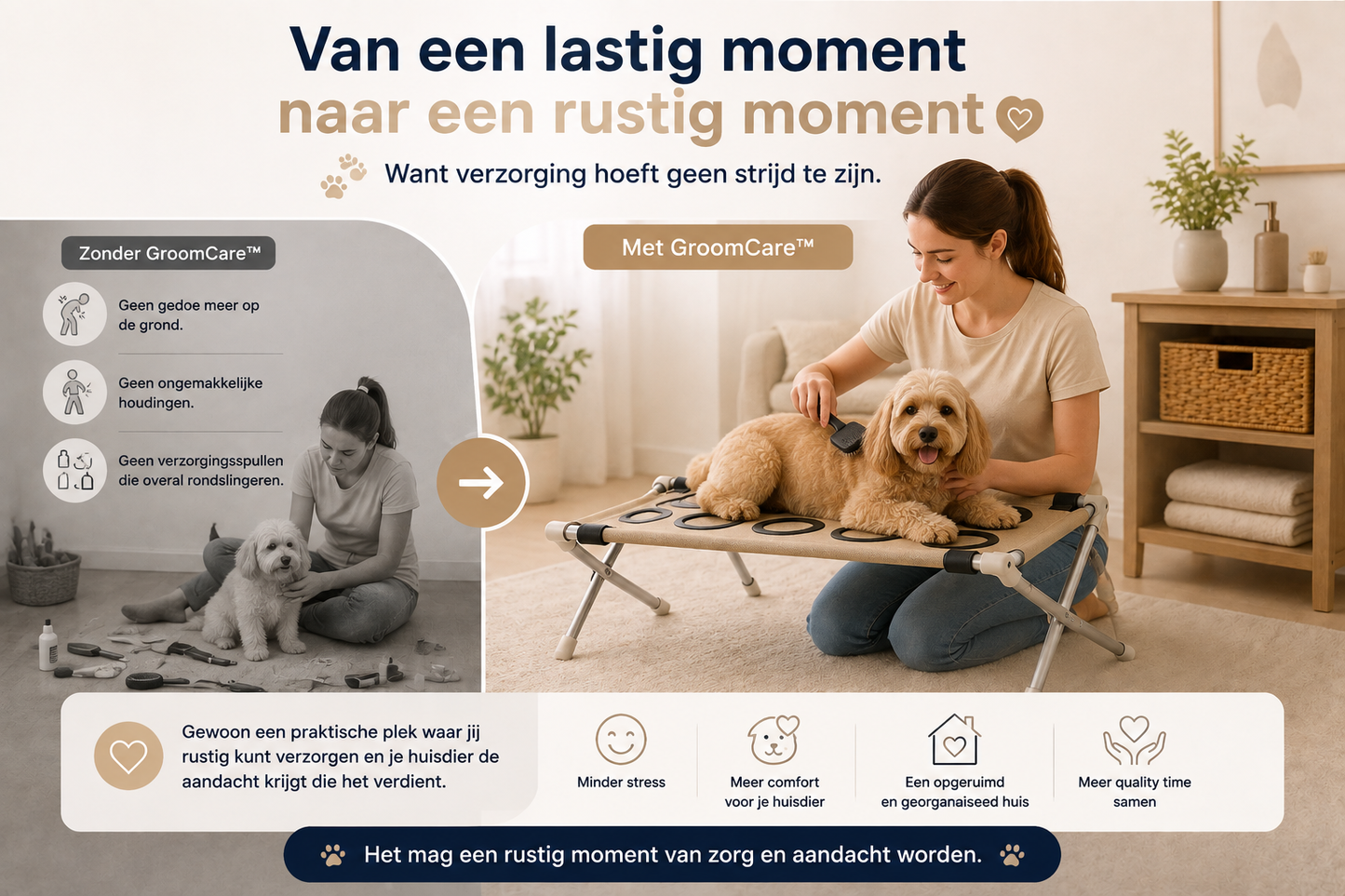 Pawlio GroomCare™ voor een rustig en comfortabel verzorgingsmoment met je huisdier
