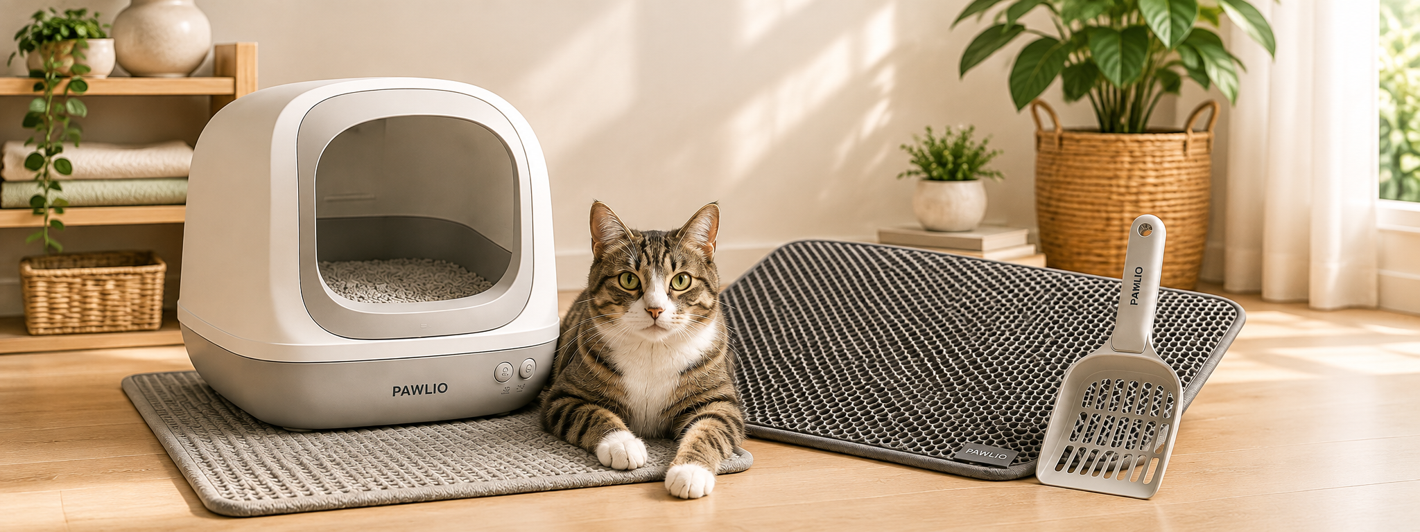 Pawlio hygiëne voor katten met kattenbak, kattenbakmat en schep