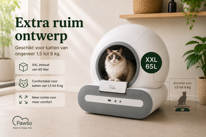 Pawlio zelfreinigende kattenbak van 65 liter voor één of meerdere katten