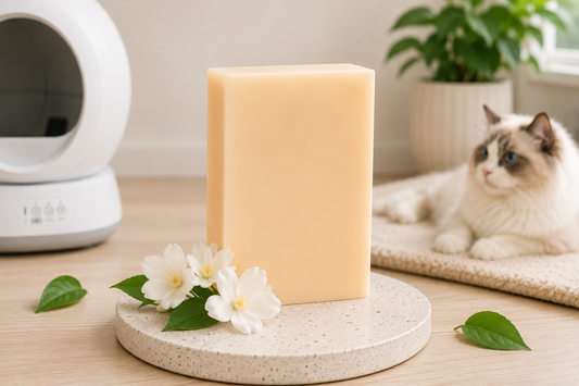 Pawlio Pure Cat deodorant navulling voor compatibele zelfreinigende kattenbak met langdurige geurcontrole en een frisse leefomgeving.