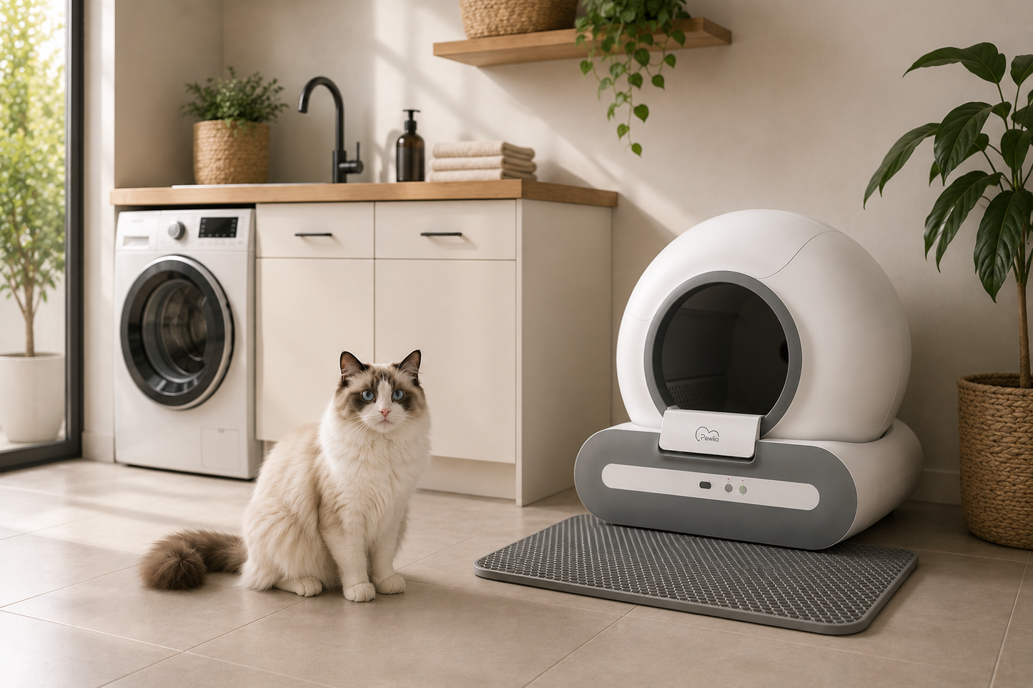 Pawlio Smart zelfreinigende kattenbak van 65L met automatische reiniging en appbediening
