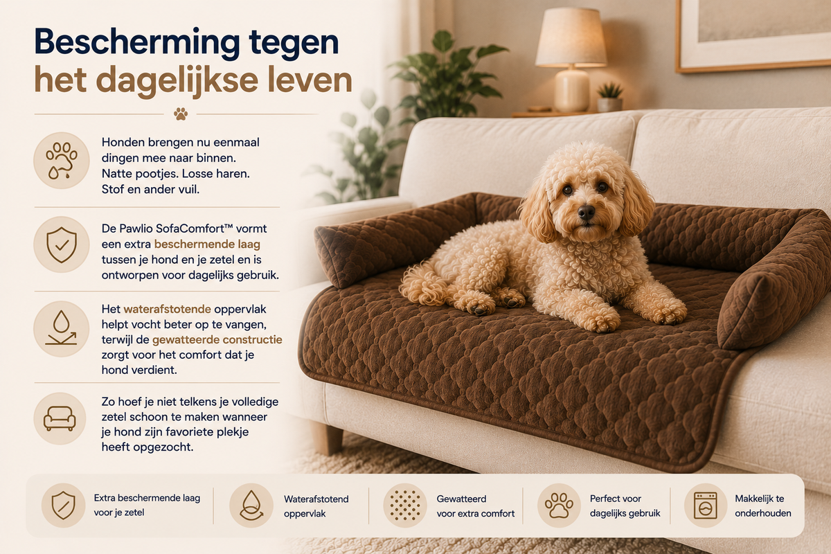 Pawlio SofaComfort hondenbed beschermt de zetel tegen haren, vuil en vocht