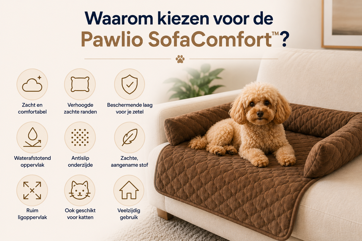 Pawlio SofaComfort hondenbed op de zetel met zachte randen en comfortabel ligoppervlak