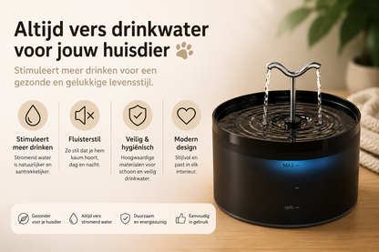 🐾 Pawlio Superstille Drinkfontein – Automatische waterfontein met filter voor katten & honden