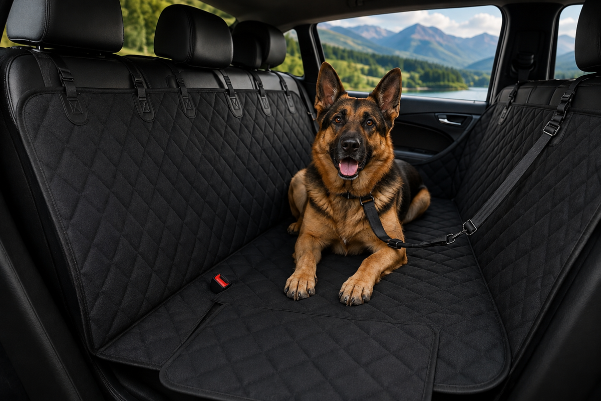 Pawlio VIP Travel Set voor honden in de auto met autohondendeken en verstelbare autogordel voor veilig en comfortabel reizen
