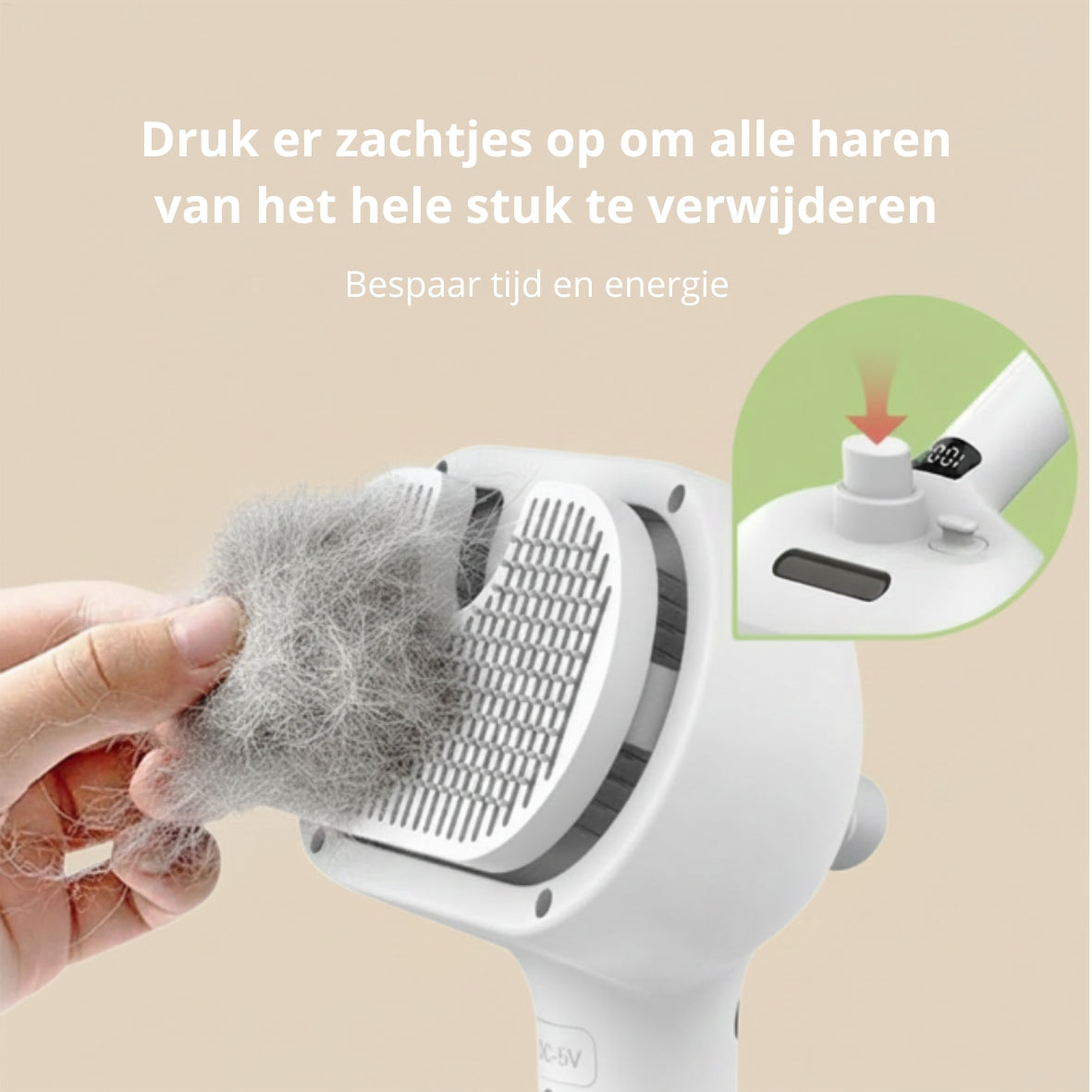 🐾 Stoomborstel voor honden en katten – zelfreinigende verzorgingsborstel met sprayfunctie