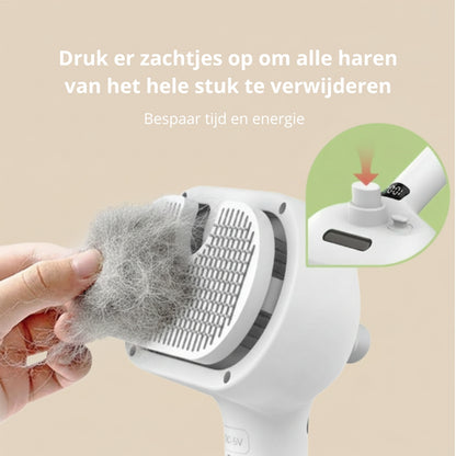 🐾 Stoomborstel voor honden en katten – zelfreinigende verzorgingsborstel met sprayfunctie