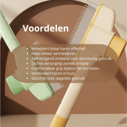 🐾 Zelfreinigende kattenborstel – verzorgingsborstel voor het verwijderen van losse haren