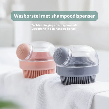 🐾 Wasborstel met shampoodispenser voor honden en katten – zachte massage- en wasborstel