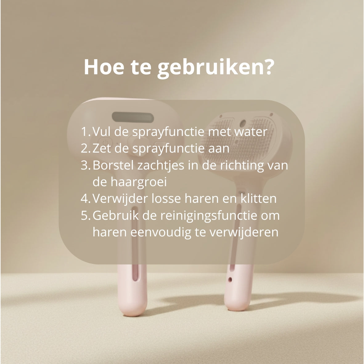 🐾 Stoomborstel voor honden en katten – zelfreinigende verzorgingsborstel met sprayfunctie