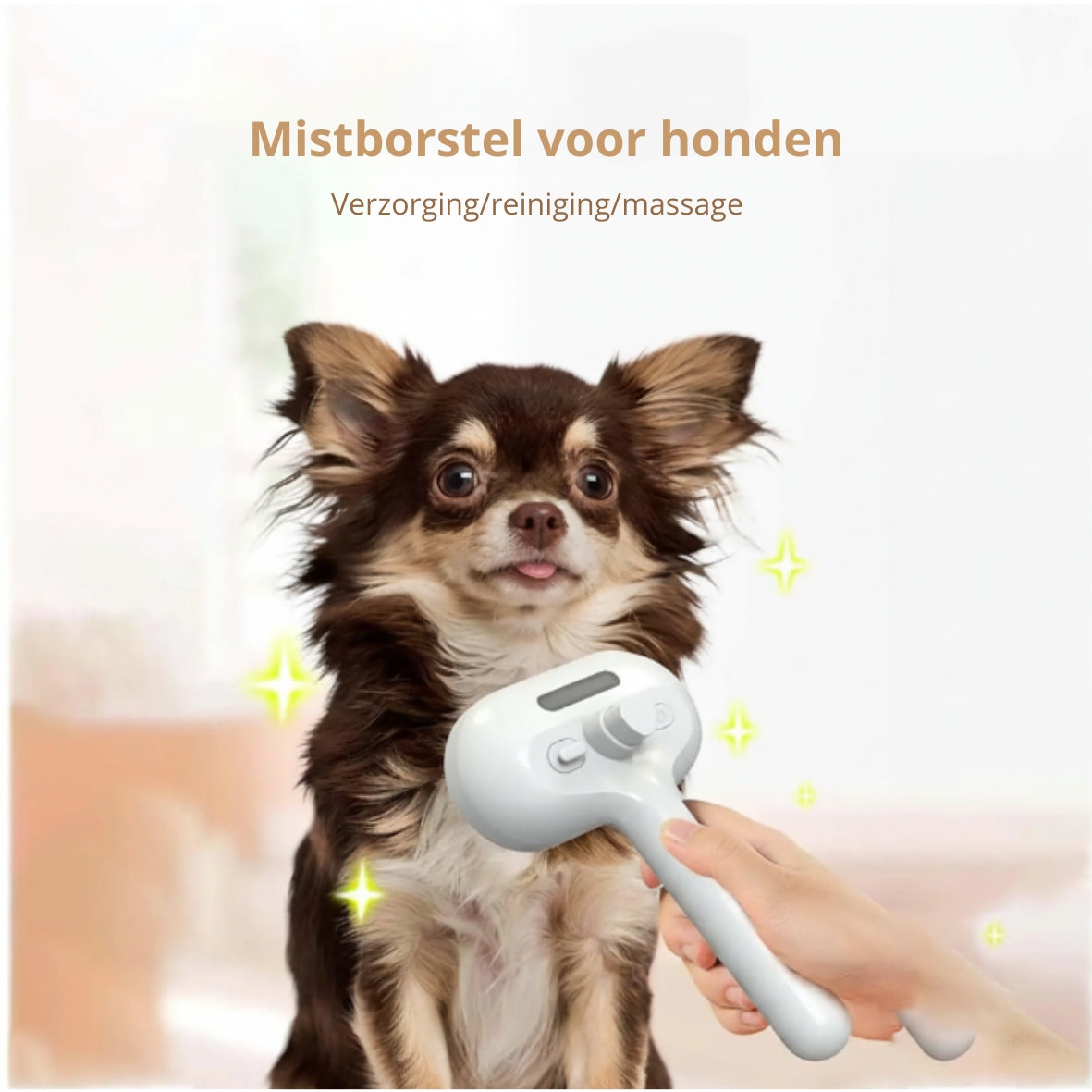 🐾 Stoomborstel voor honden en katten – zelfreinigende verzorgingsborstel met sprayfunctie