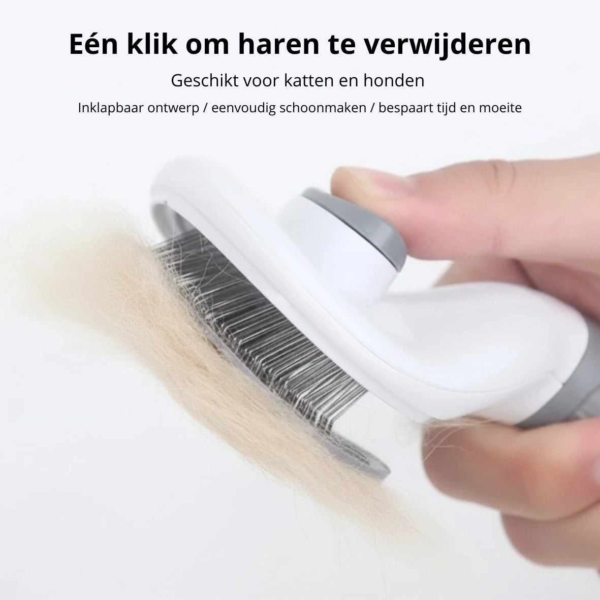 🐾 Zelfreinigende honden- en kattenborstel – verzorgingsborstel voor losse haren en klitten