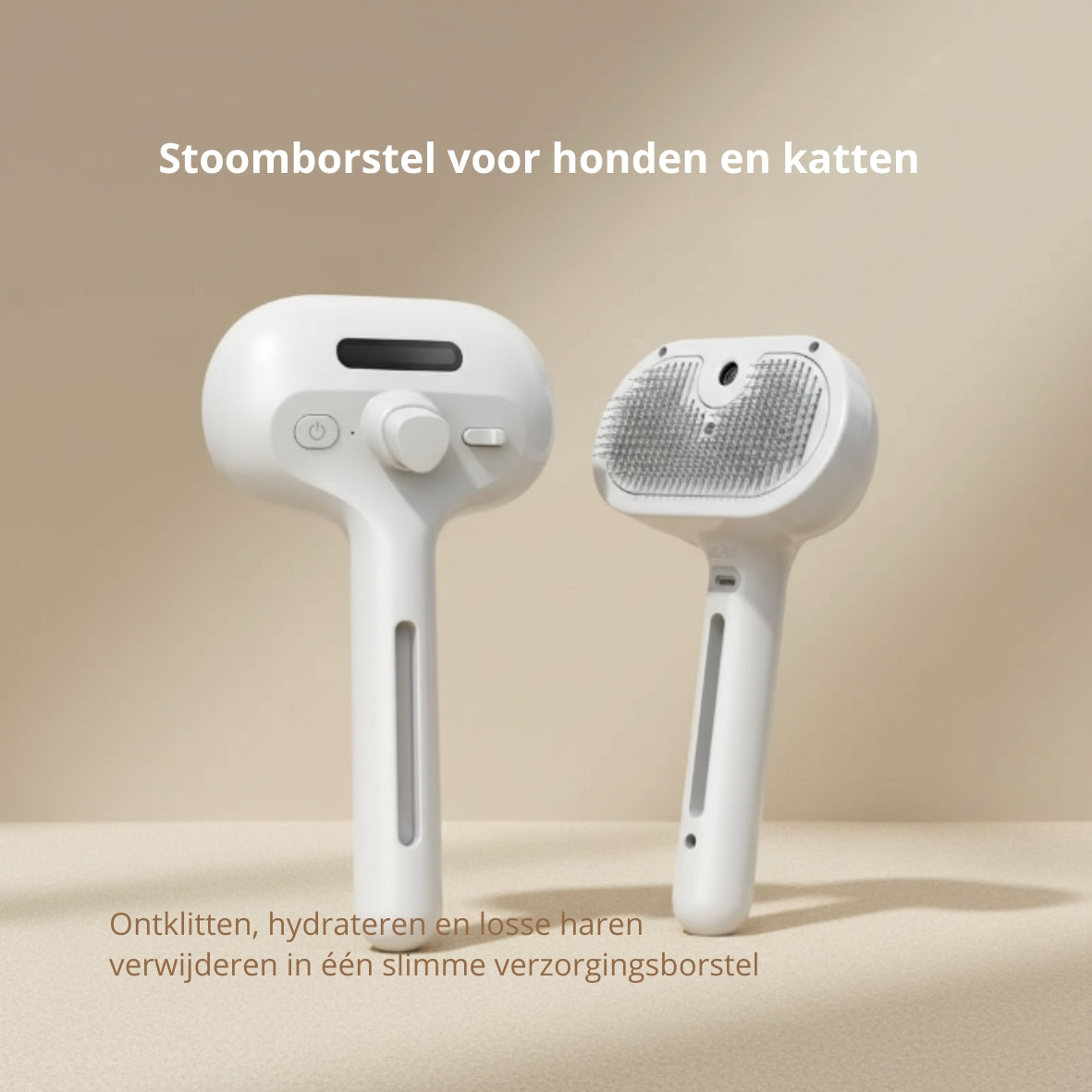 🐾 Stoomborstel voor honden en katten – zelfreinigende verzorgingsborstel met sprayfunctie