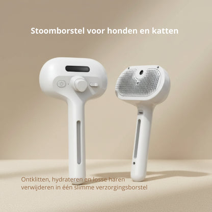 🐾 Stoomborstel voor honden en katten – zelfreinigende verzorgingsborstel met sprayfunctie
