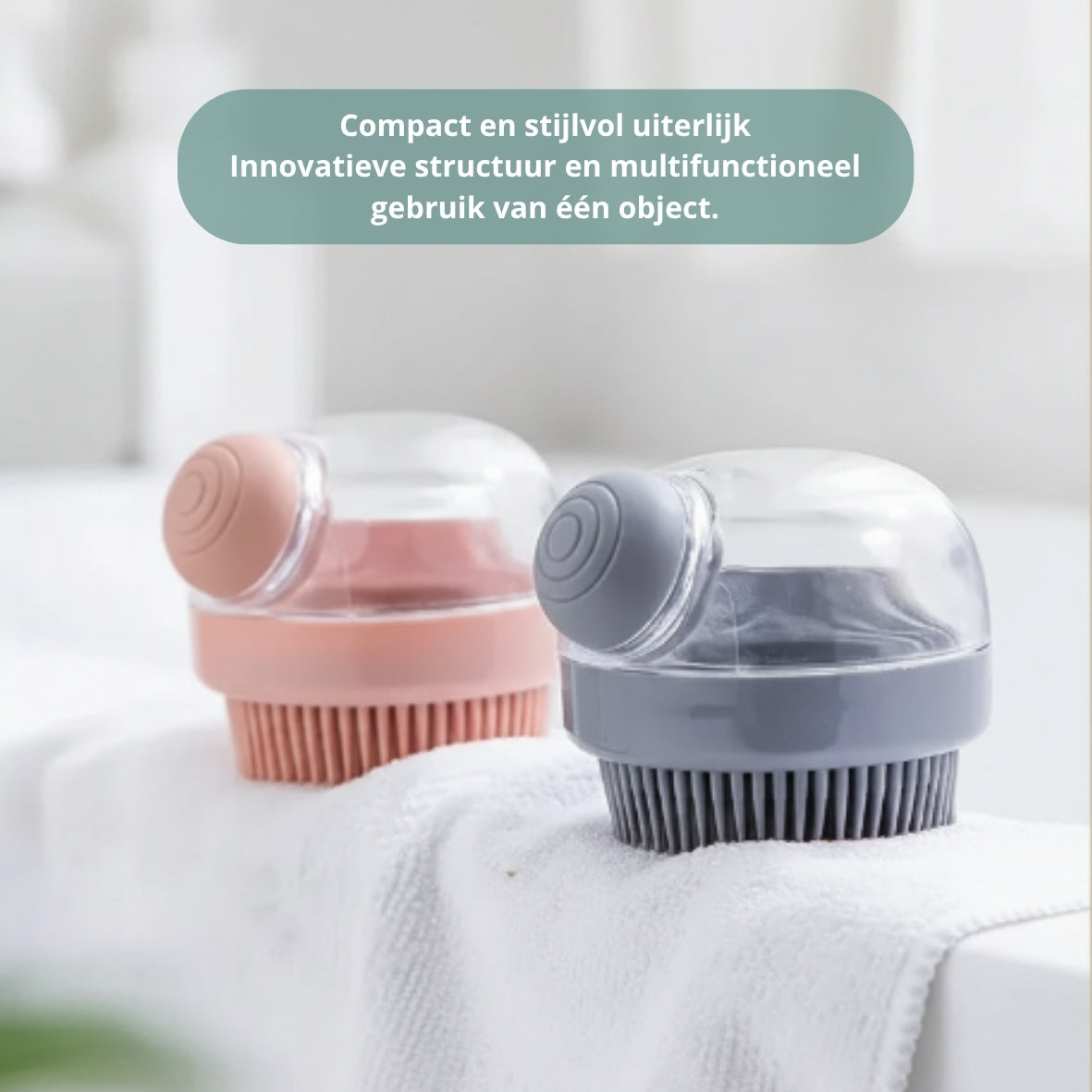 🐾 Wasborstel met shampoodispenser voor honden en katten – zachte massage- en wasborstel