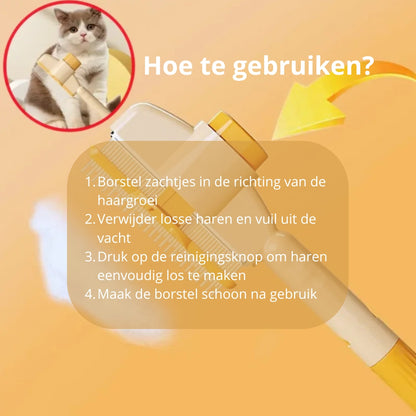 🐾 Zelfreinigende kattenborstel – verzorgingsborstel voor het verwijderen van losse haren