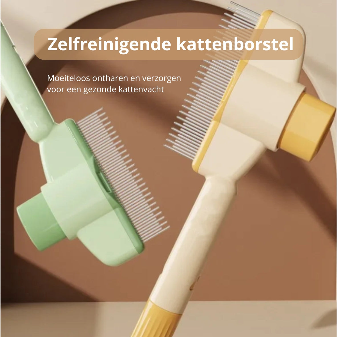 🐾 Zelfreinigende kattenborstel – verzorgingsborstel voor het verwijderen van losse haren