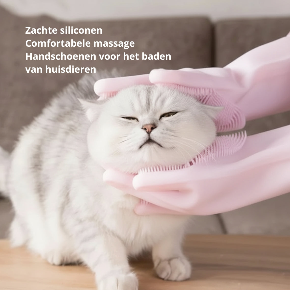🐾 Verzorgingshandschoenen voor honden en katten – zachte handschoen voor vachtverzorging en wassen