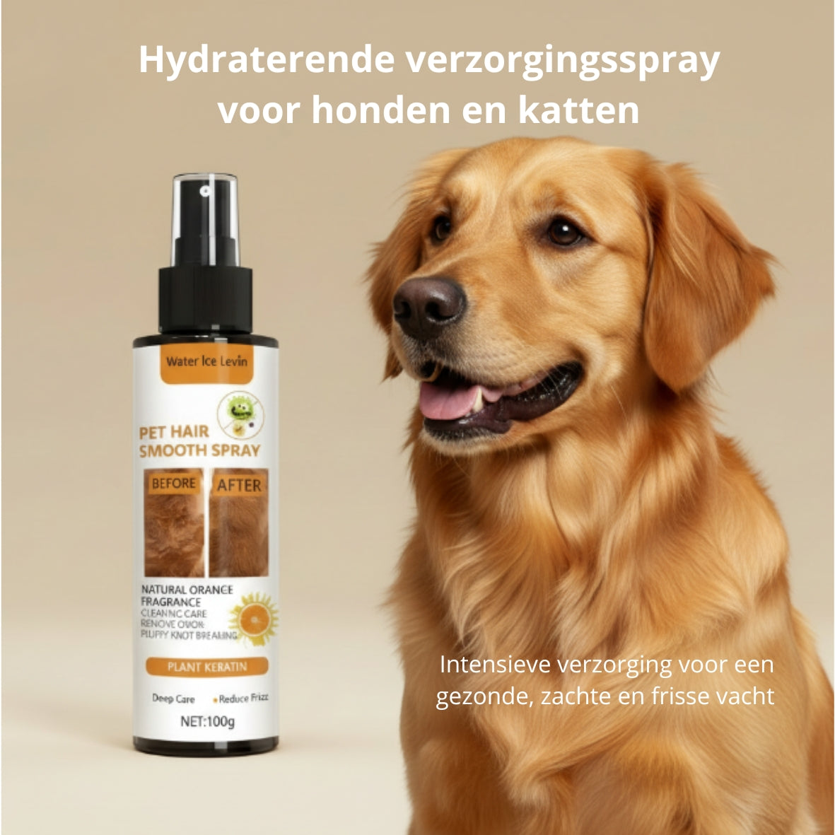 🐾 Hydraterende verzorgingsspray voor honden en katten – zachte en glanzende vacht