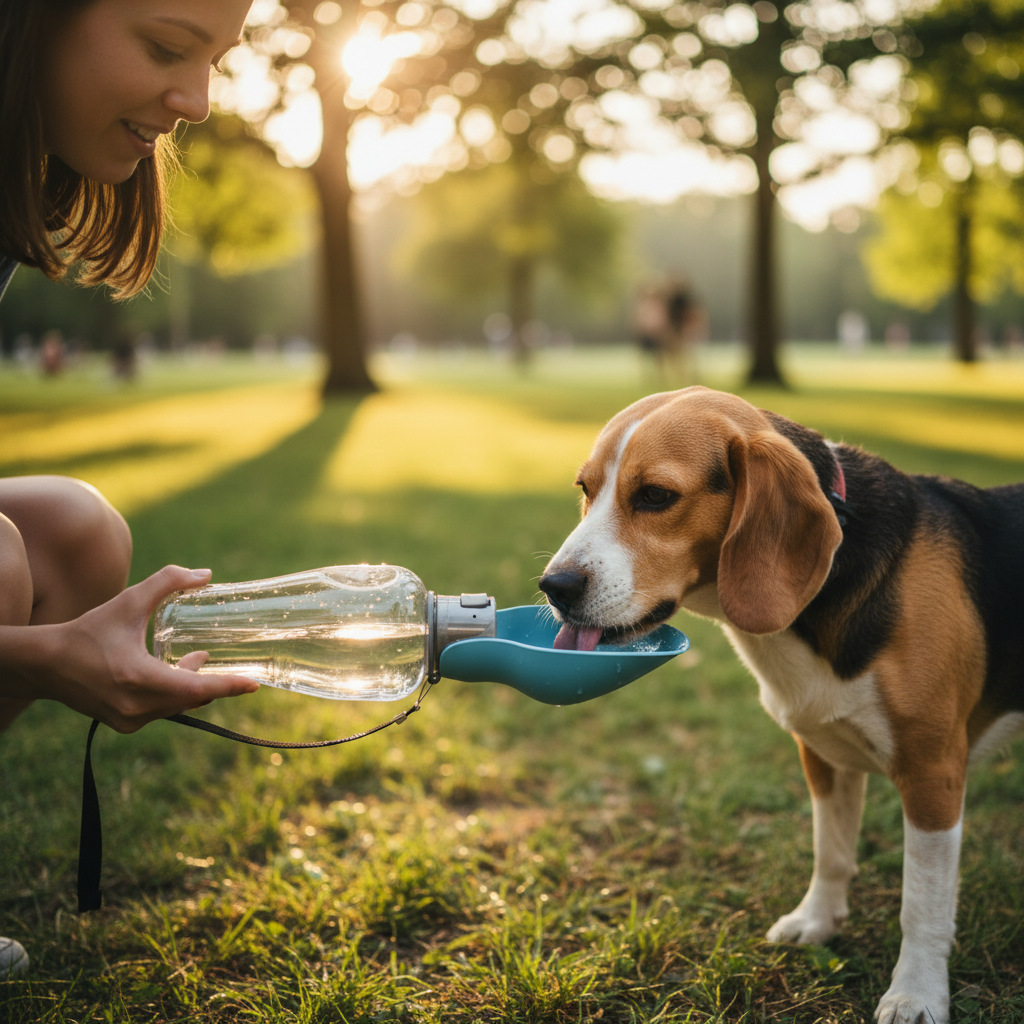 Tip 2 – Beagle met Pawlio drinkfles